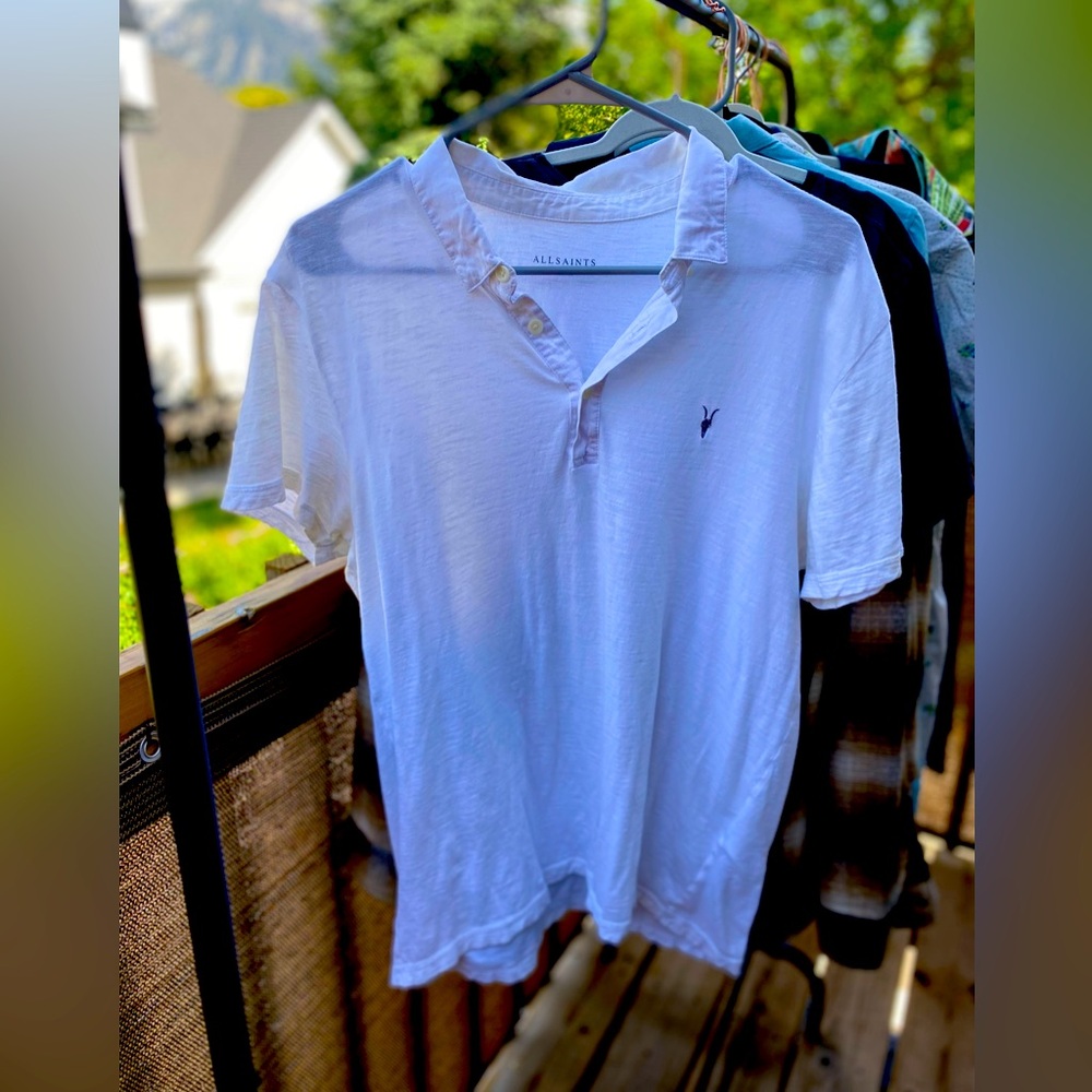 All Saints, white, polo, size M